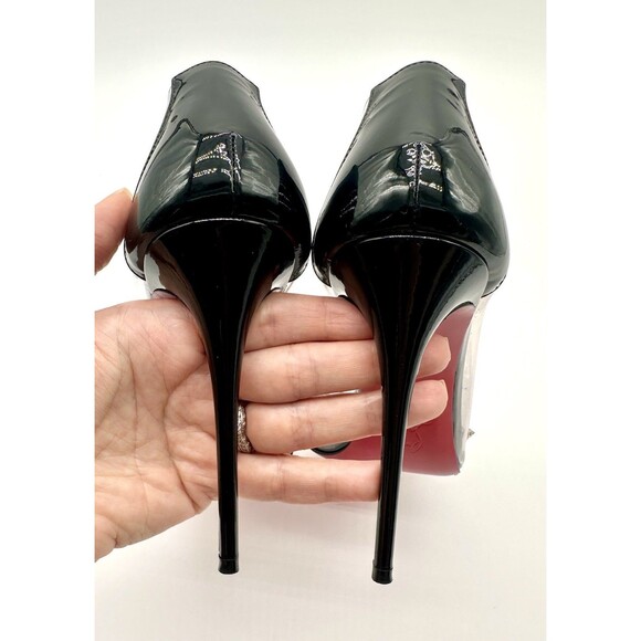 Christian Louboutin Patent PVC Collaclou 100 Pump Black High Heels EU38.5 US8.5 - Picture 7 of 14